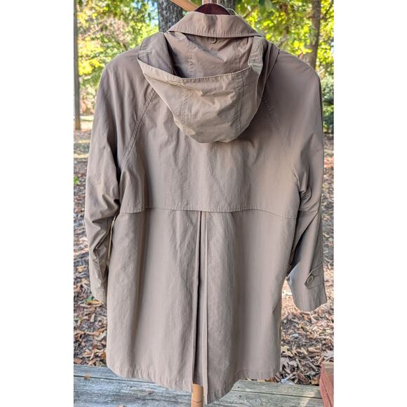 London Fog Women's S Petite Khaki Tan Hooded Trench Coat Removable Liner & Hood - Picture 2 of 12